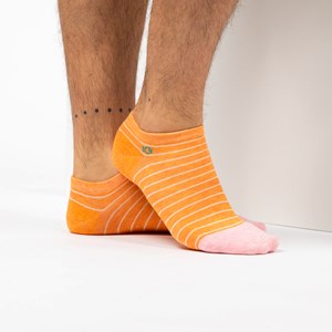 Socquettes à fines rayures orange