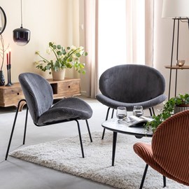 Fauteuil en velours gris