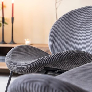 Fauteuil en velours gris