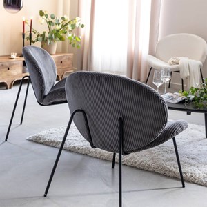 Fauteuil en velours gris