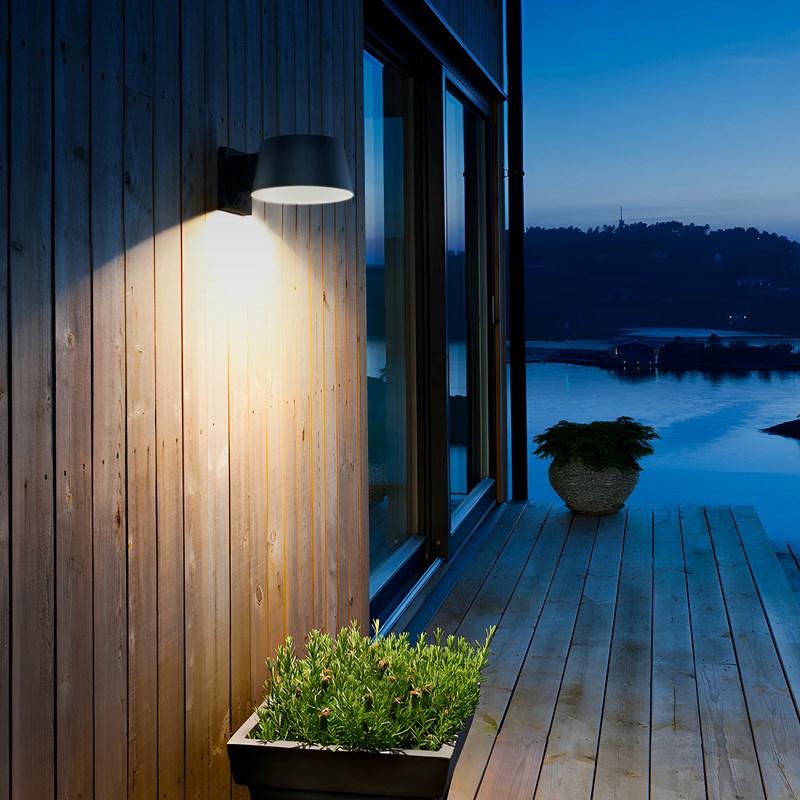 Applique murale solaire sensor noir loopin