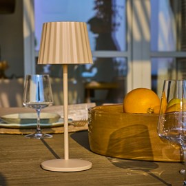 Lampe de table sans fil led beige abby