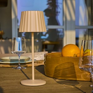 Lampe de table sans fil led beige abby