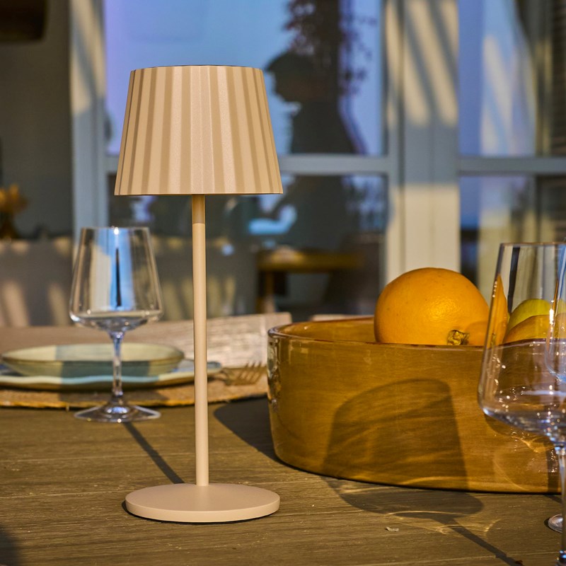 Lampe de table sans fil led beige abby
