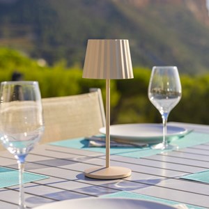 Lampe de table sans fil led beige abby
