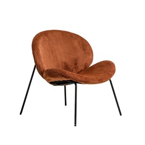 Fauteuil velours terracotta