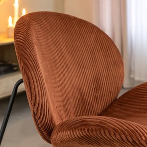 Fauteuil velours terracotta