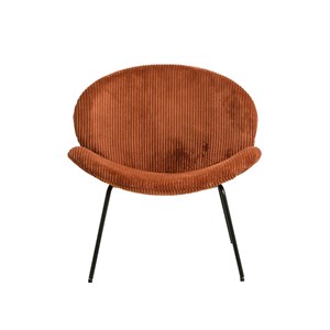 Fauteuil velours terracotta