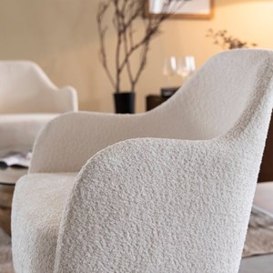 Fauteuil tissu bouclette kanoa