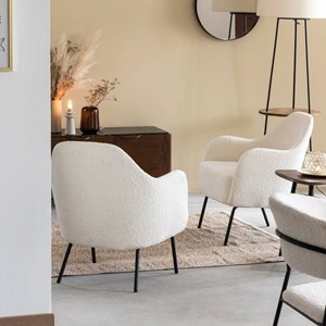 Fauteuil tissu bouclette kanoa