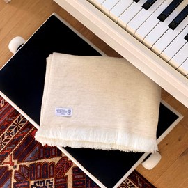 Plaid cachemire et laine beige amande