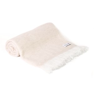 Plaid cachemire et laine beige amande