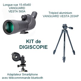 Kit longue-vue 15-45x60 vesta 560a avec trépied et adaptateur smartphone