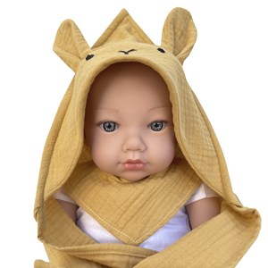 Serviette-bandana bunny bobble mustard