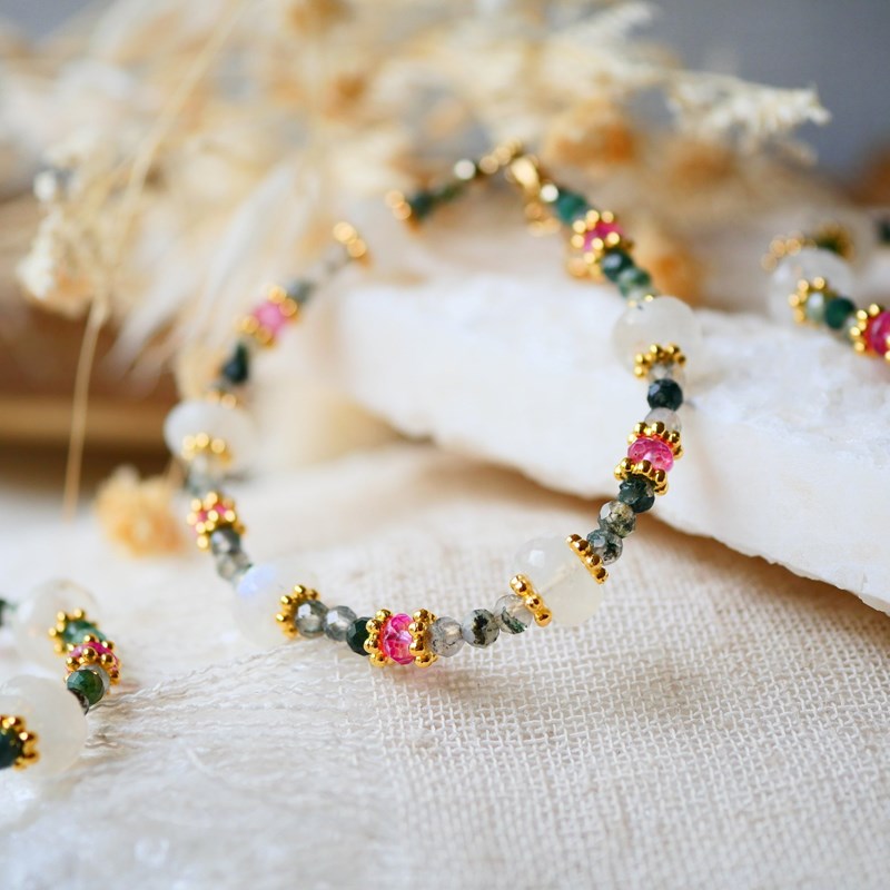Bracelet agate mousse medini