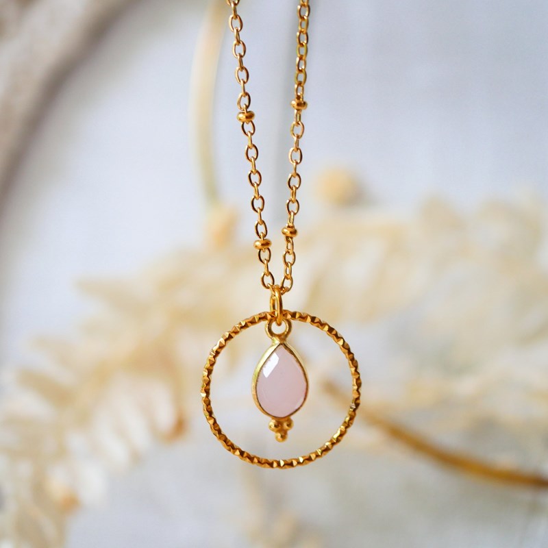 Collier quartz rose clementine