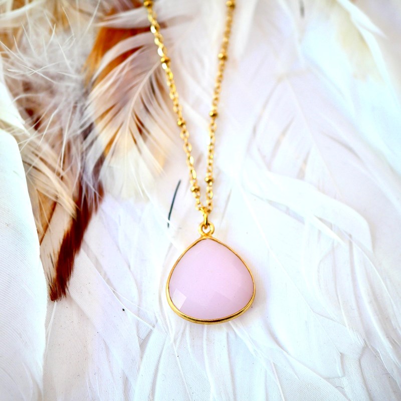 Collier quartz rose justine