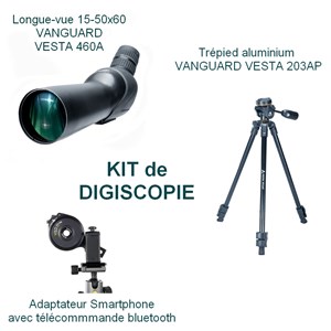 Kit longue-vue 15-50x60 vesta 460a avec trépied et adaptateur smartphone