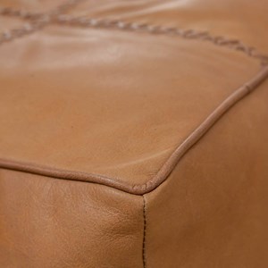 Pouf en cuir 1 place marron gaetan