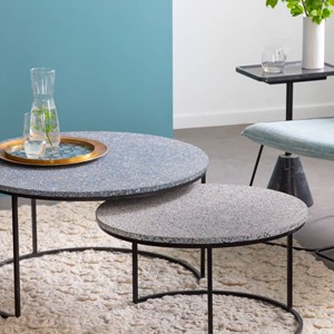 Table basse gigogne en terrazzo