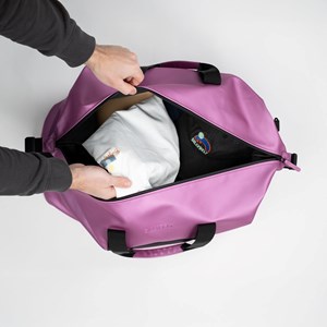 Sac de voyage duffle bag rose métallisé