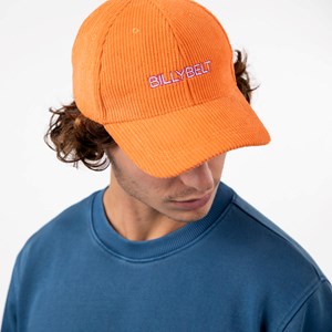 Casquette en velours orange