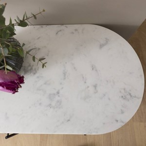 Meuble tv en métal gris et marbre blanc