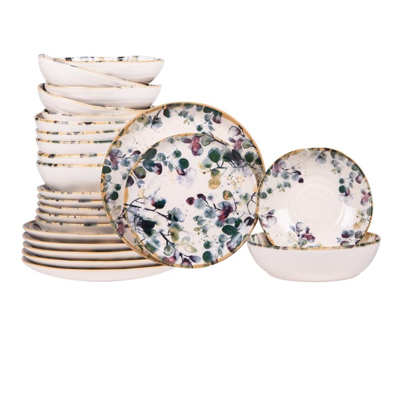 Lot d'assiettes garden 24 pièces