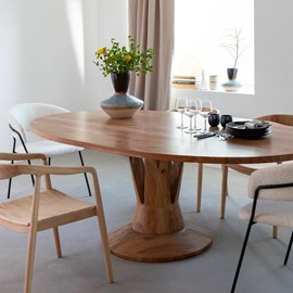 Table ovale en bois d'acacia 220 cm