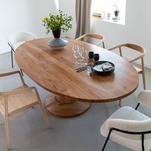 Table ovale en bois d'acacia 220 cm