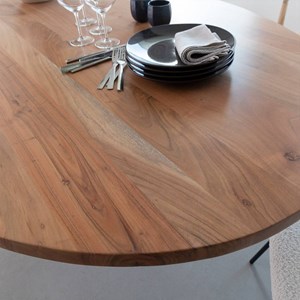 Table ovale en bois d'acacia 220 cm