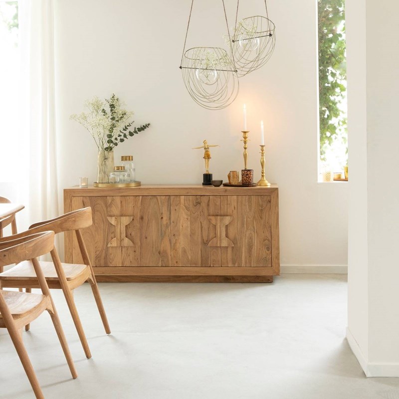 Buffet en bois d'acacia massif lonni