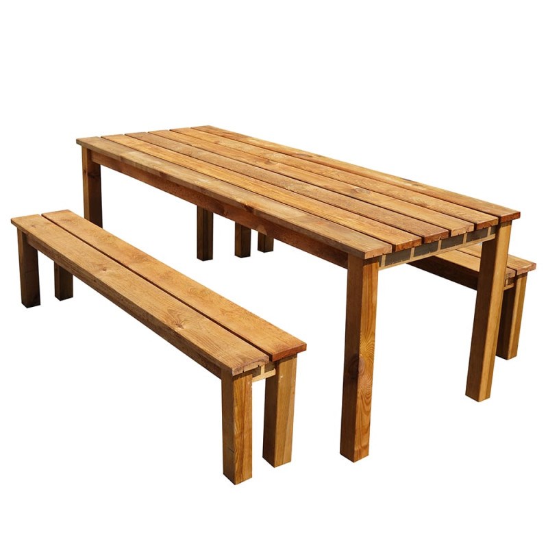 Set de jardin 1 table 2 bancs banket