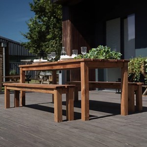 Set de jardin 1 table 2 bancs banket
