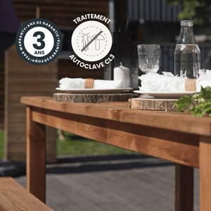 Set de jardin 1 table 2 bancs banket