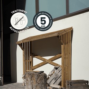 Mini abri buches bois 180x68x179cm