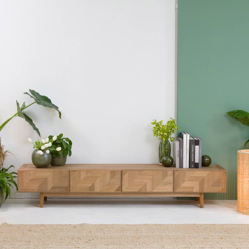 Meuble tv en chêne massif plume