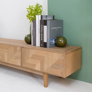 Meuble tv en chêne massif plume