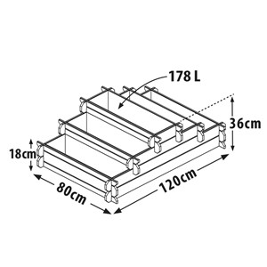 Carré potager en bois traité 178l