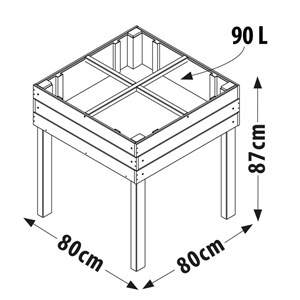 Carré potager surélevé 90l