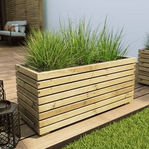 Jardinière en bois 3 pots 90x39,4 x40cm