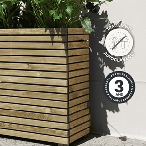 Jardinière en bois 3 pots 90x39,4x80cm