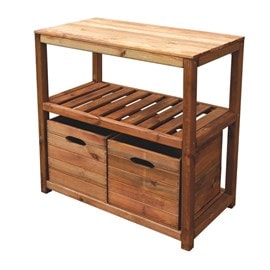 Table de rempotage, bacs de rangement