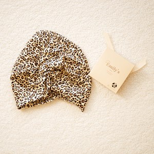 Turban en soie léopard 19 mo