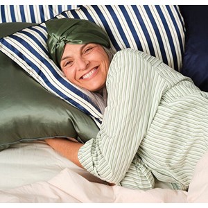 Turban en soie vert sauge 19 mo