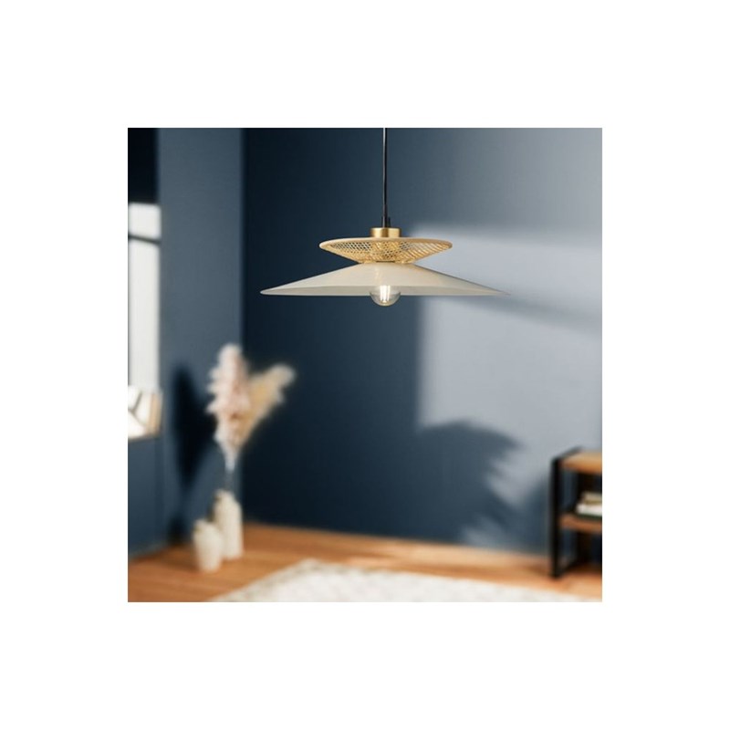 Suspension métal et bambou