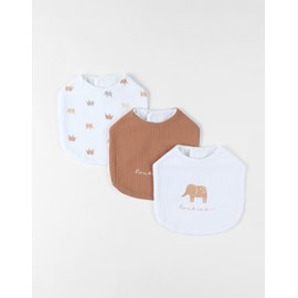 Lot de 3 bavoirs imprimé éléph...
