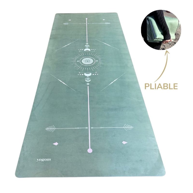 Strongtek Tapis De Yoga Vert Noisette 8mm - Antidérapant Épais TPE Écologique Pour Yoga, Fitness Et Pilates