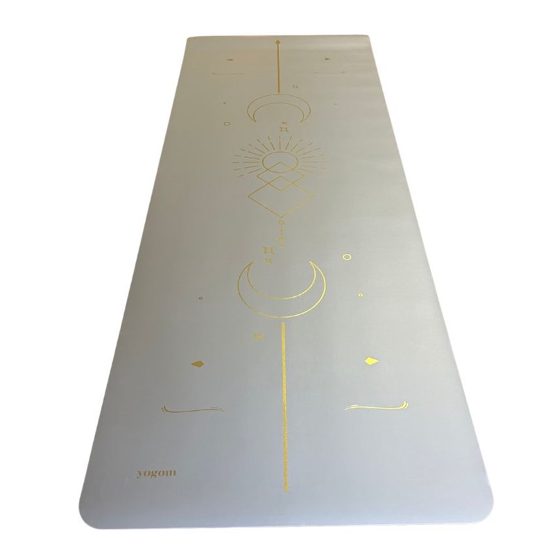 Tapis de yoga antidérapant star soleil taupe gold