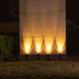 Lot de 4 spots solaires led noir mini roundy